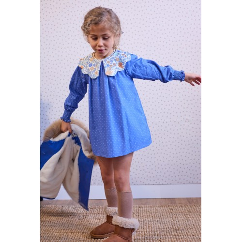 CHILDREN CHOCOLATE - Vestido cuello estampado