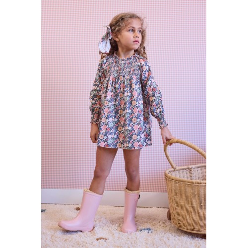 UN PEDACITO DE MI - Vestido flores frunce