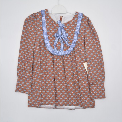TERRACOTA - Vestido flores volante pechera