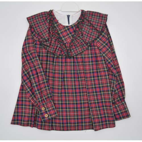 HILTON - Vestido escoces volantes