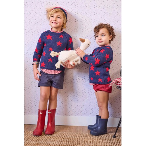 BOUTIQUE LUNA - Jersey marino estrellas rojas