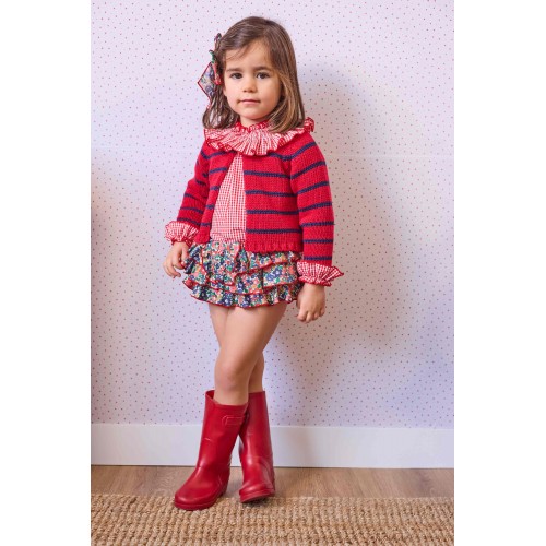 BOUTIQUE LUNA - chaqueta niña 3/4 links rojo-azul