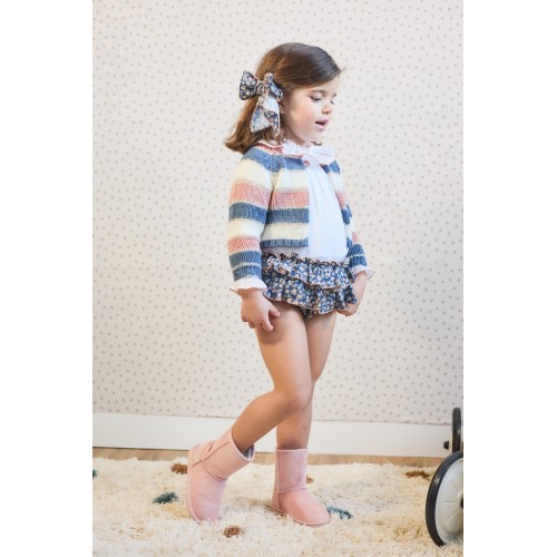 MI PETIT MON - Braga volantes flores + Blusa blanca