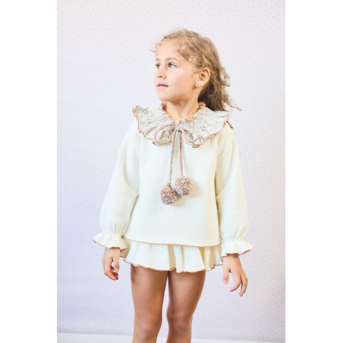 MONTPELLIER - Sudadera niña beigs + Braga felpa