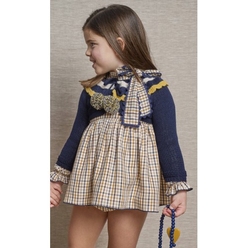 CASTAÑA - Chaqueta niña corta marino cuello tricolor