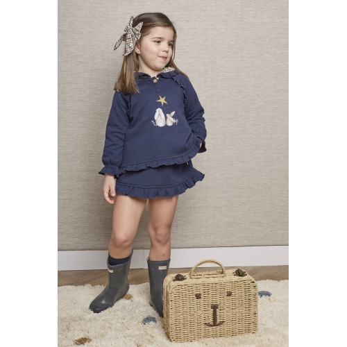 CASTAÑA - Sudadera niña + falda felpa