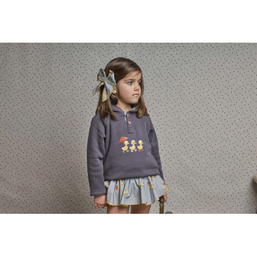DAISY - Sudadera niña + braga tela patitos